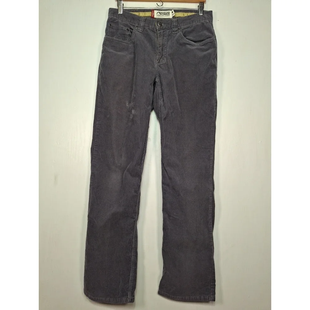 Mountain Khakis Canyon Cord Pants Classic Fit Gray Corduroy 33x34 5-Pocket